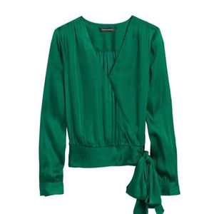 Banana Republic Emerald Green Blouse - Size L **NWT**